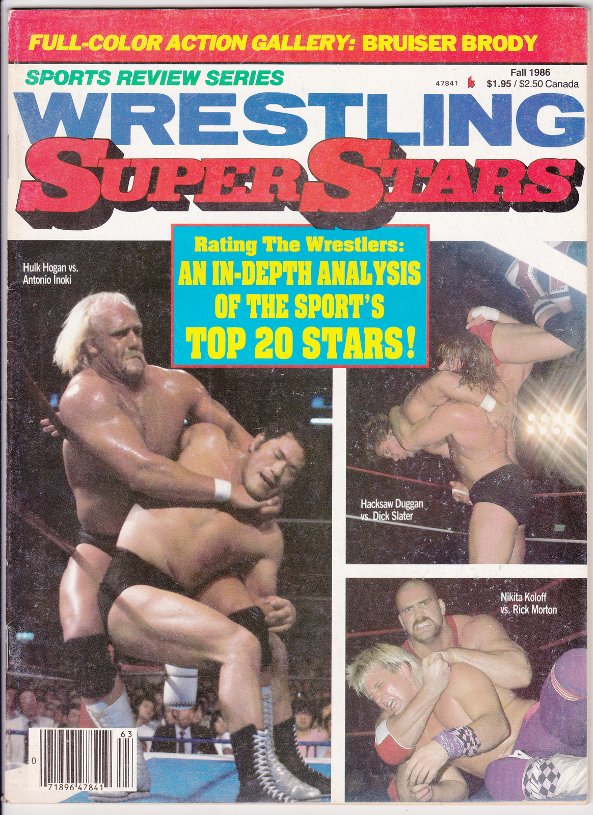 Wrestling Superstars Magazine Fall 1986 Hulk Hogan Antonio Inoki Brody September