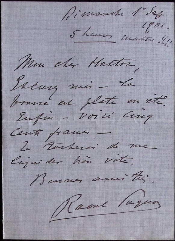 Autographe Raoul Pugno (1852-1914) Compositeur Et Pianiste