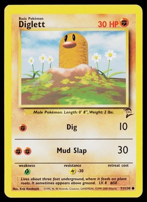 Pokemon Diglett #071/130 Base Set 2