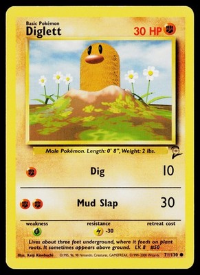 Pokemon Diglett #071/130 Base Set 2