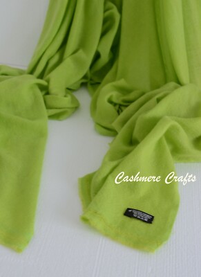 Neon Green Cashmere Scarf Shawl Stole Wrap Throw Neon Green Pashmina Nepalese 