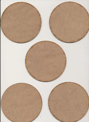 5 x Round 100mm 2mm Thick MDF Bases