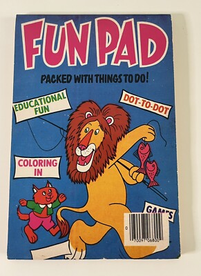 VTG 1979 Fun Pad Activity Book Coloring Book Dot To Dot Lion Clean Pages