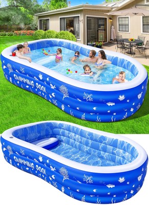 Inflatable Swimming Pool with Seats,2024 Oversized Thickened Blow Up Pool,Fam...