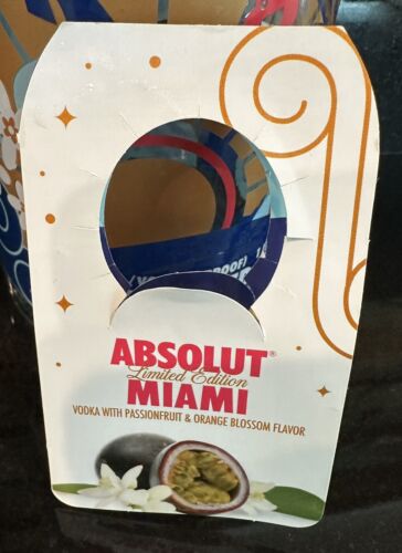 🌴RARE W/TAG ABSOLUT Miami 1L Passionfruit Vodka Limited Edition bottle (Empty)