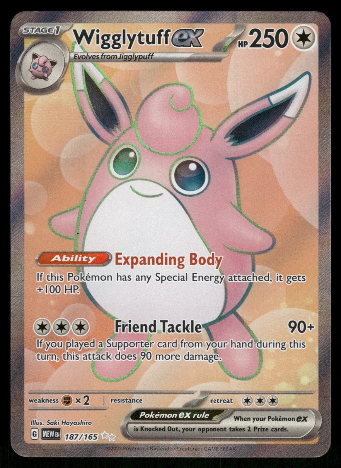 Wigglytuff ex Full Art NM 187/165 Scarlet & Violet 151
