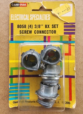 Gam-Pak Electrical Specialties 8058 (4) 3/8 inch Bx set Screw Connector