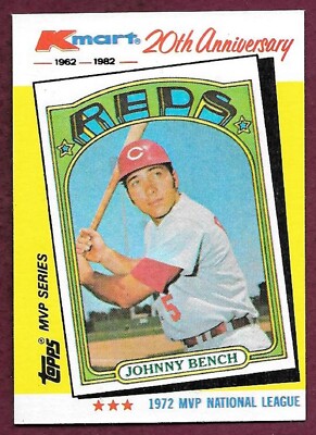 1982 Topps KMart NL MVP 1972 #22 Johnny Bench