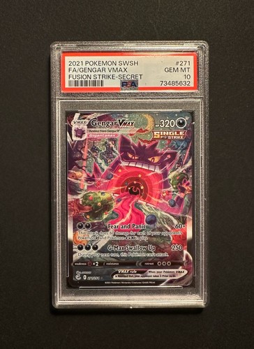 Pokémon TCG Gengar VMAX Fusion Strike 271/264 Holo Secret Pokémon TCG Gengar VMAX Fusion Strike 271/264 Holo Secret