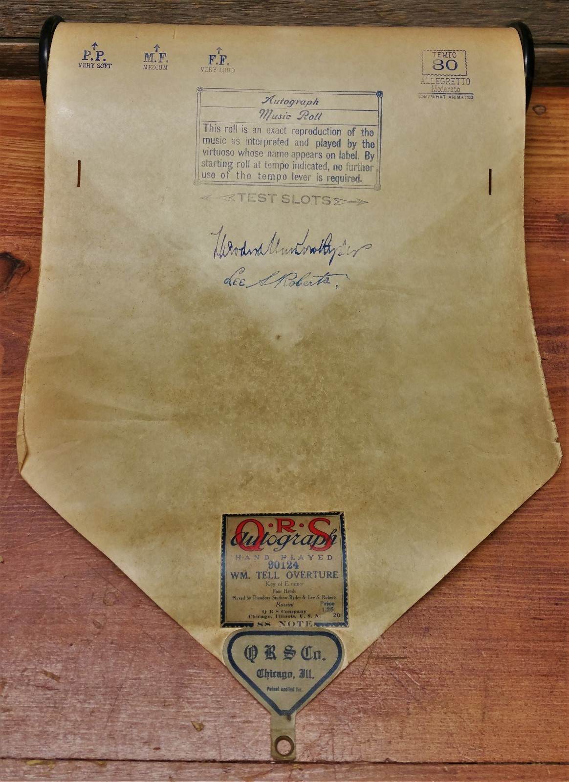 QRS AUTOGRAPH Piano Player Roll  WM. TELL OVERTURE 90124