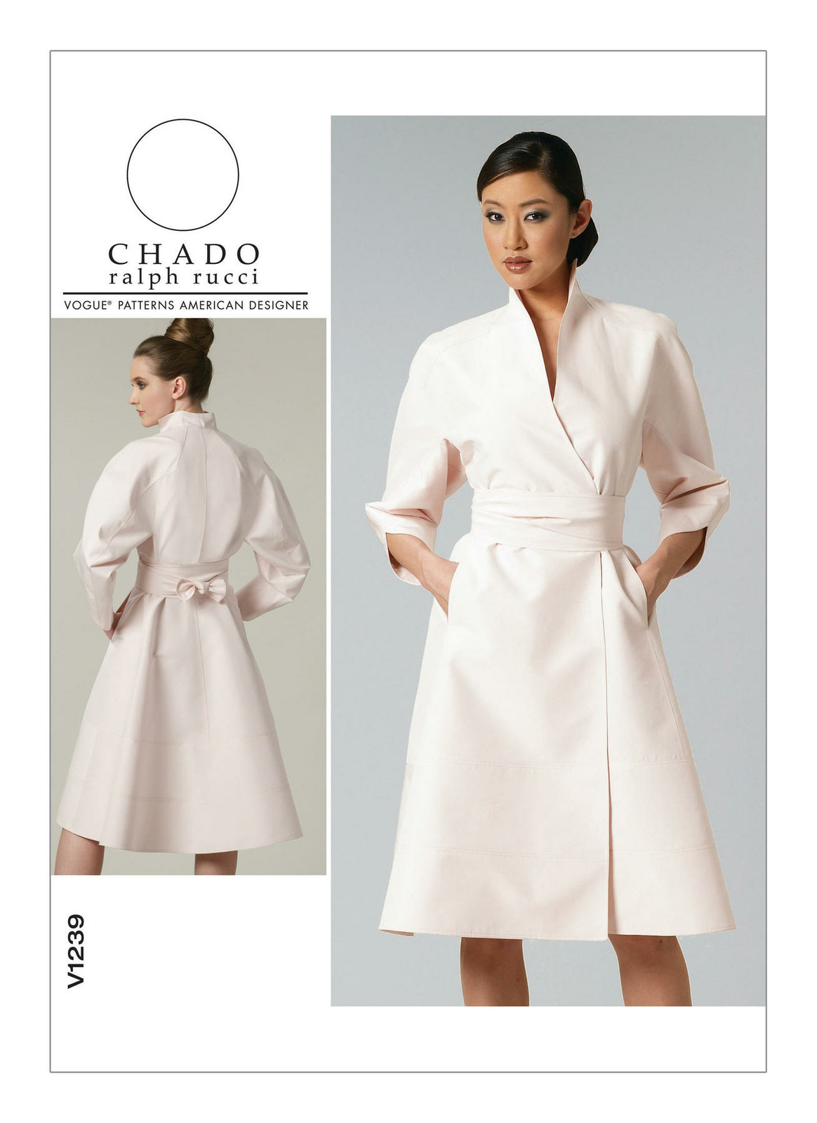 Vogue Designer CHADO RALPH RUCCI Wrap Dress \u0026 Belt Sew Pattern V1239 6-12  14-20 | eBay