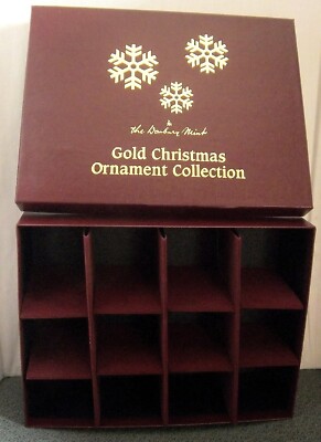 Danbury Mint Gold Christmas Ornaments Storage Box Only - Used