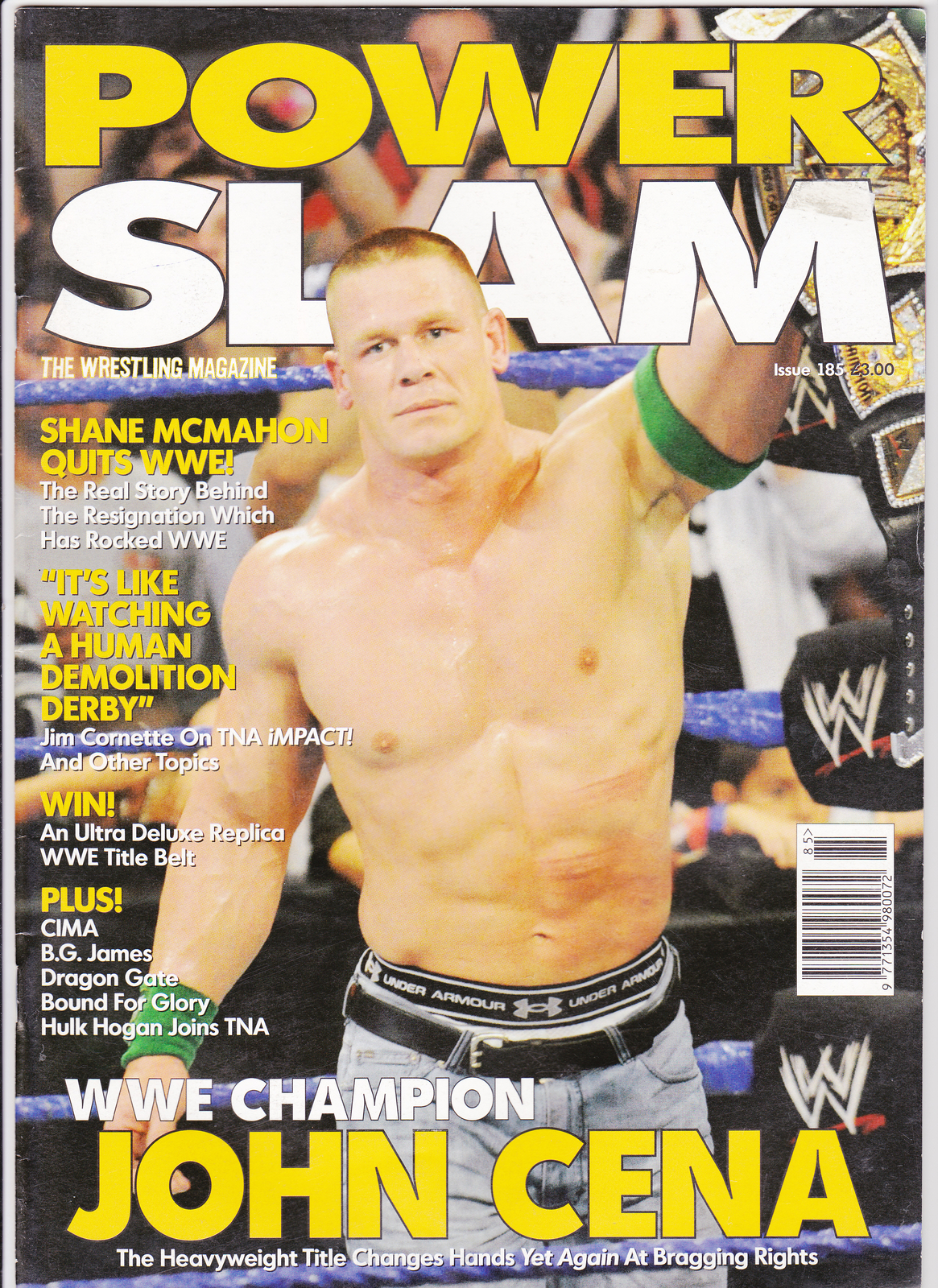 Power Slam Magazine Wrestling December 2009 John Cena Jim Cornette WWE TNA 00s