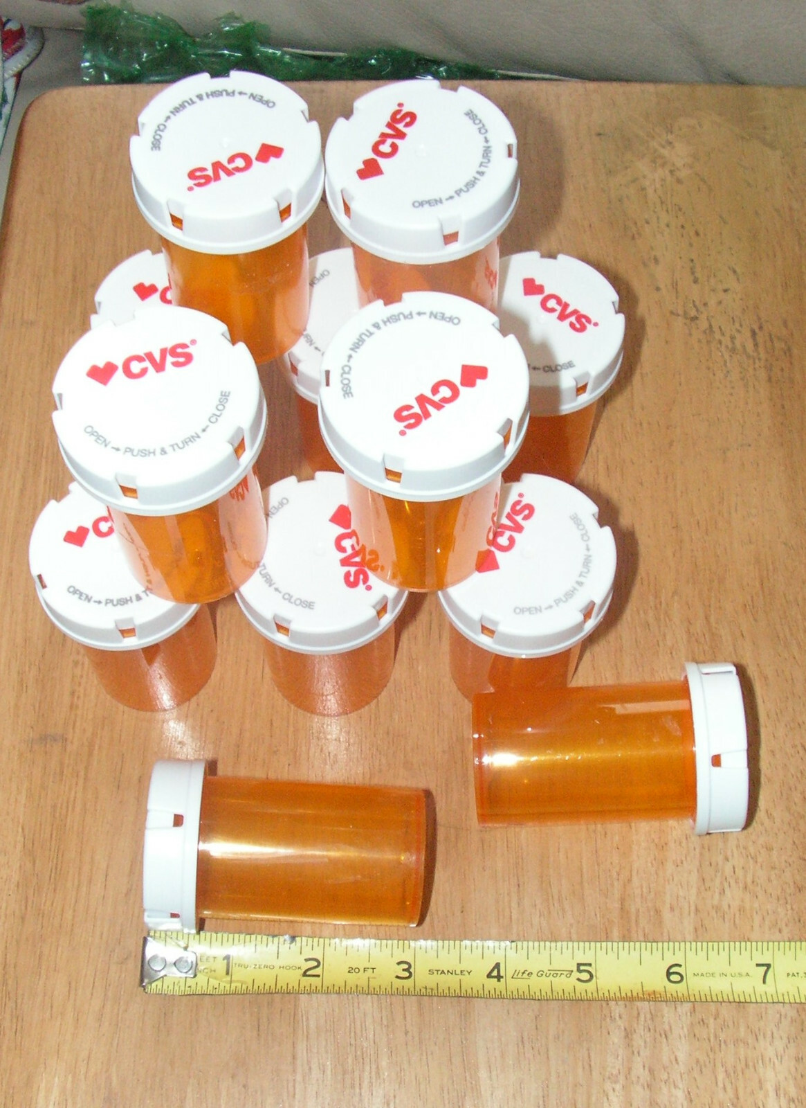 Lots of 12 Empty Amber Prescription Rx Pill Bottles in 20DR from CVS