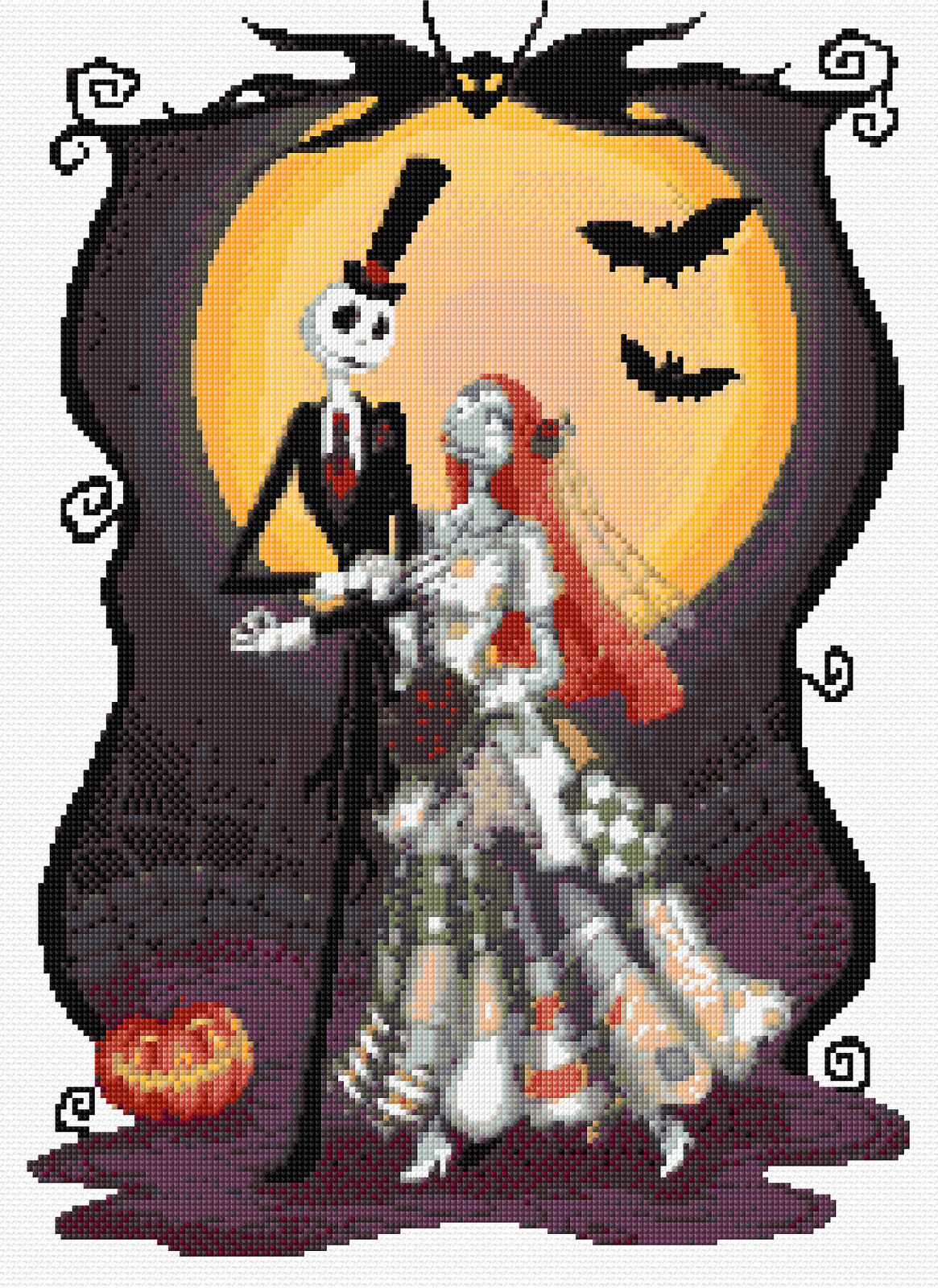 Download Nightmare Before Christmas 11 Counted Cross Stitch Kit Film Characters Ebay PSD Mockup Templates