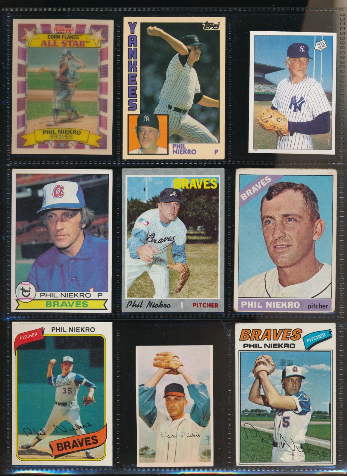 NOMA2.0 サイン入り Lot (9) Phil Niekro 1970 Topps #160 309 84t 28 595 615 245