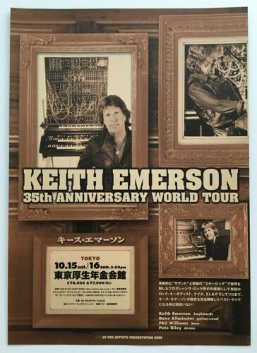 $0 ship! KEITH EMERSON Japan PROMO flyer MINI poster 2005 TOUR more listed