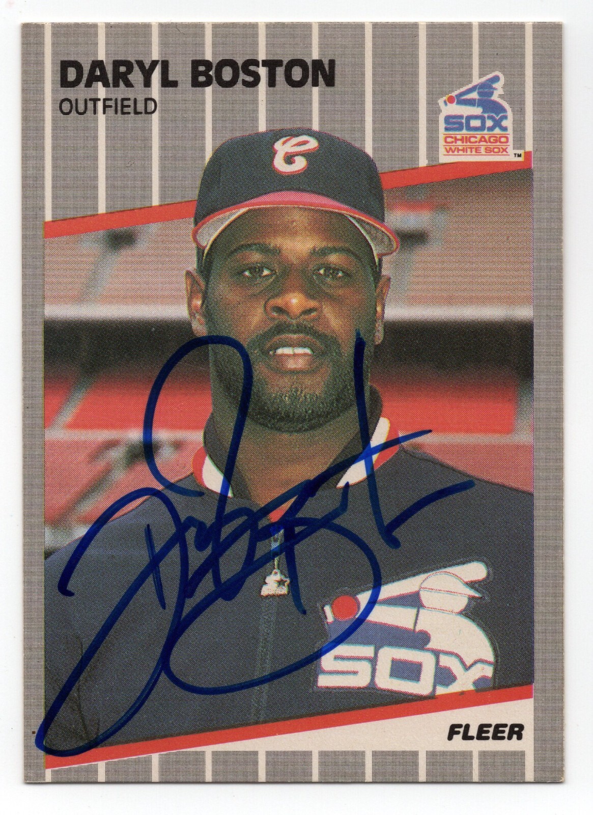 Daryl Boston Autograph On A 1989 Fleer - Chicago White Sox
