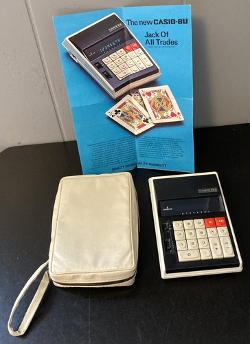 Casio-8U Vintage Electronic Calculator Made in Japan w Case