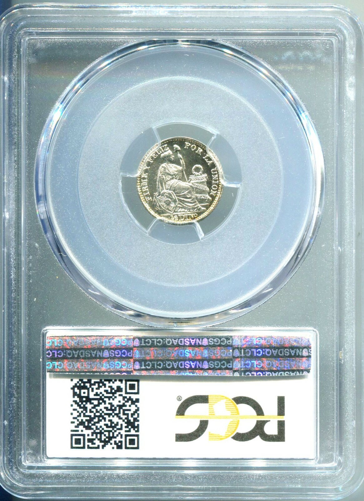Peru 1914-FG Silver 1/2 Dinero KM#206.2 MS65 PCGS ... Gold Shield Holder
