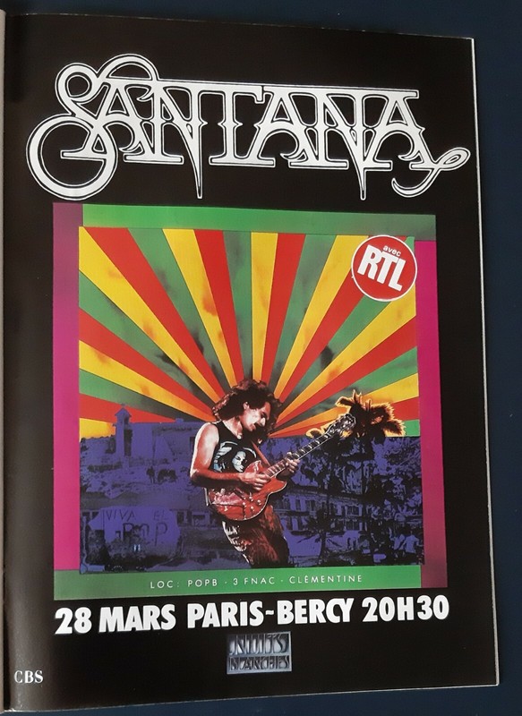 PublicitÃ© Advert Album Concert Advertising Santana 1987 Paris Bercy