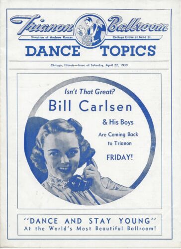 TRIANON BALLROOM FLYER-DANCE TOPICS 1939/-CHICAGO