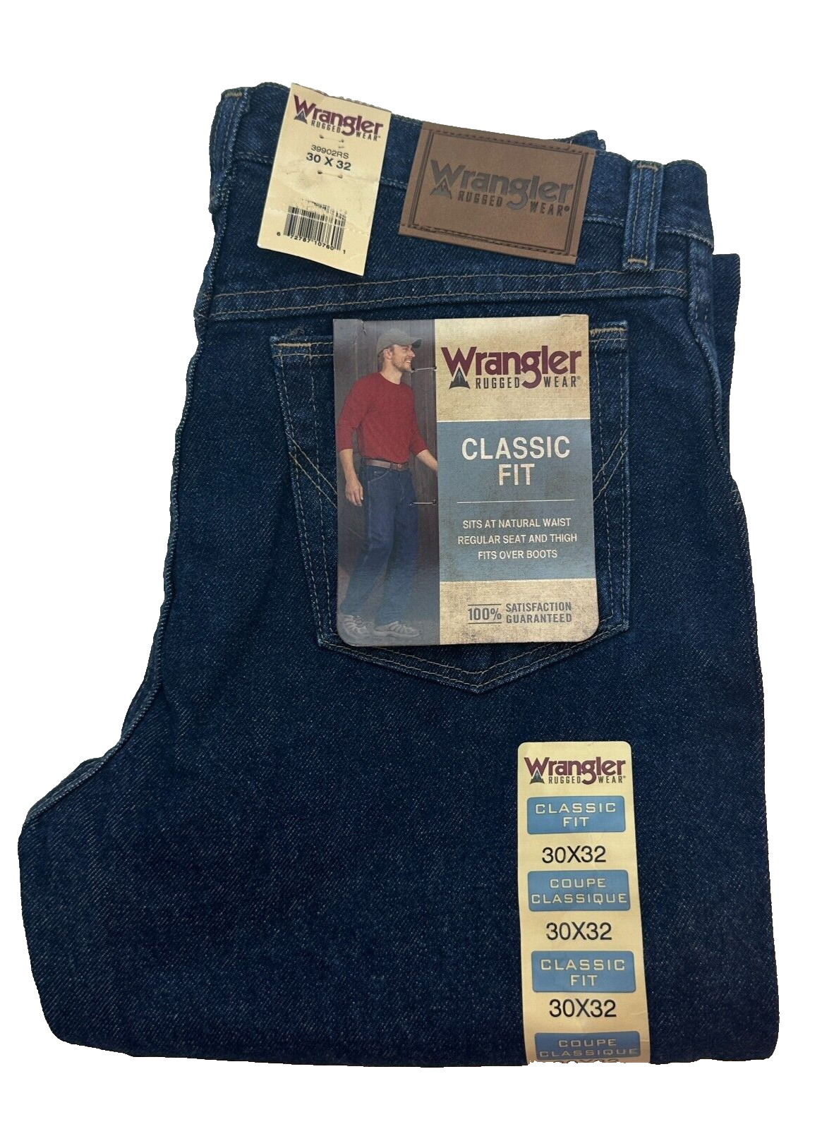 Мужские джинсы Wrangler Rugged Wear классического покроя с прямыми штанинами, Размер W30 L32, синие, Новые