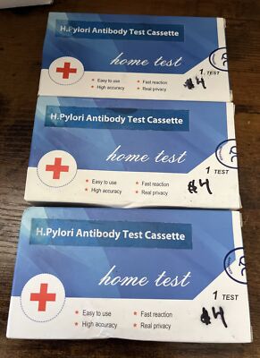 H Pylori Home Test Kit 3-PACK Helicobacter Rapid BLOOD TEST-Results In 7 Mins