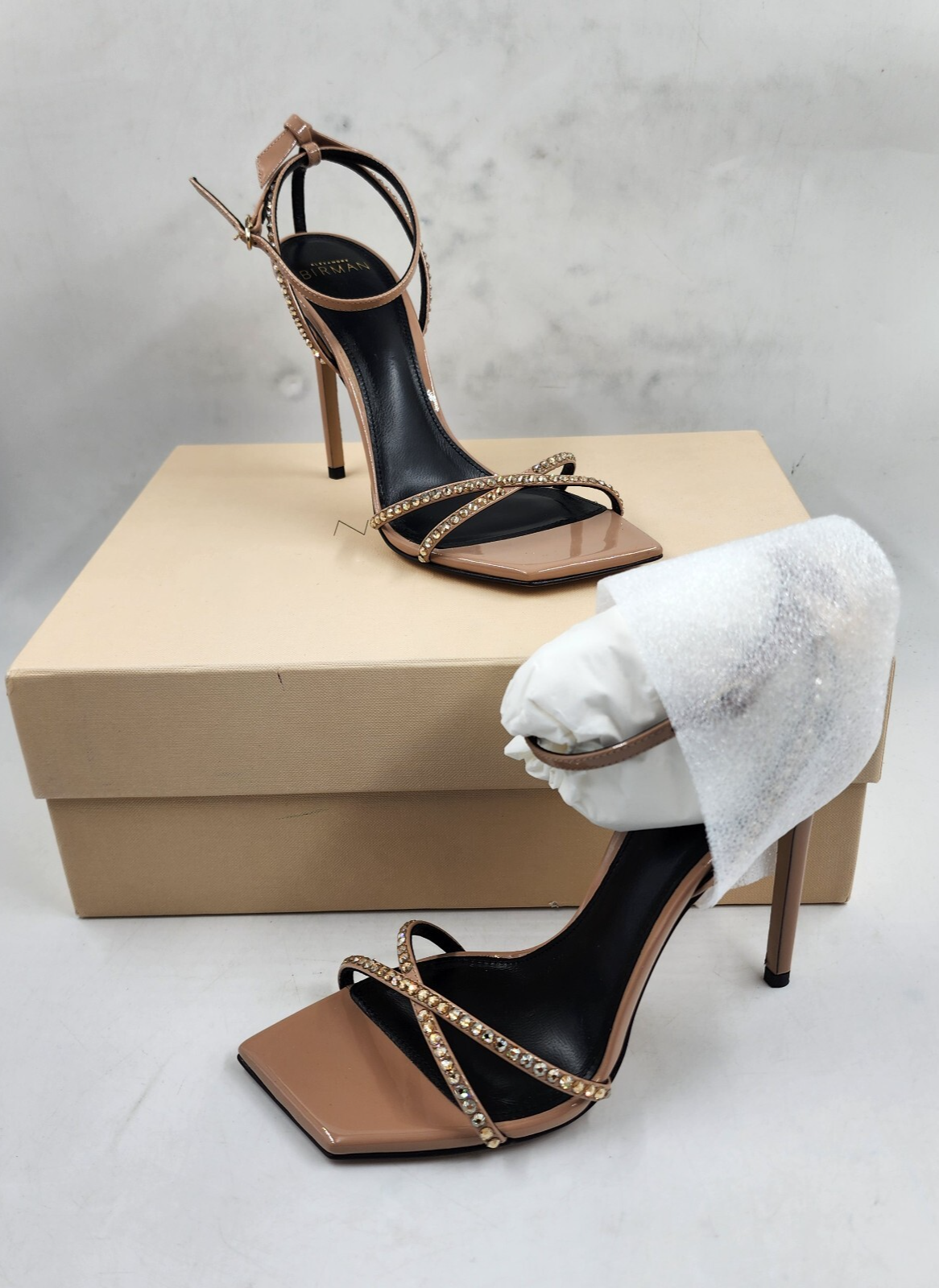 ALEXANDRE BIRMAN Skye Vernice Ankle Strap Heels Women's 36.5/6.5US Rose Beige - Picture 2 of 22