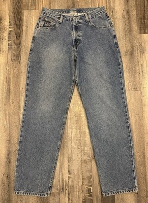 Cinch Black Label Men's 33x32 Relaxed Taper 100% Cotton Denim Blue Jeans VGUC