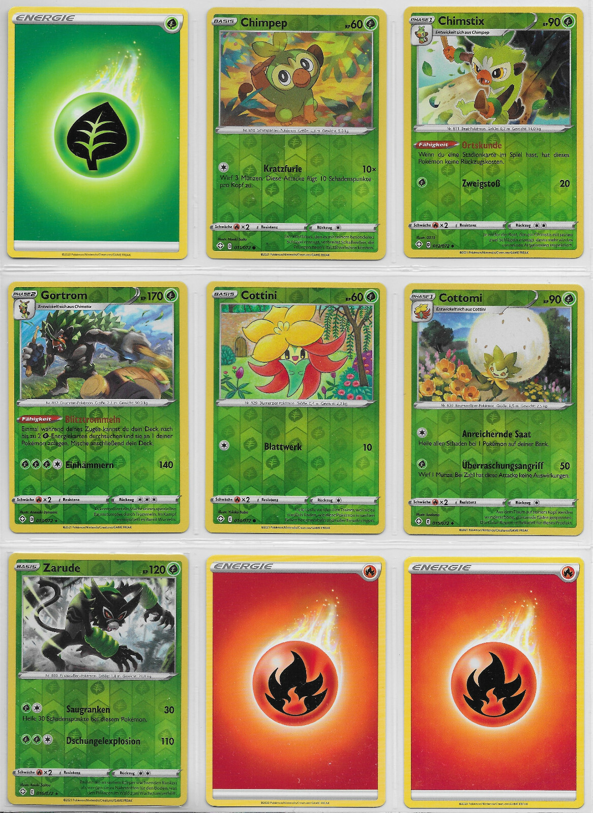 Lot -Reverse Holo -Pokemon Basis Karten Sammlung- Glänzendes Schicksal -DE- Mint