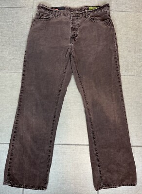 Vintage 90s Y2K GAP Corduroy Pants 34x32 ACTUAL Faded Distressed Chocolate Brown