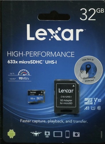 Lexar 32GB MicroSDHC MicroSD A1 Class 10 UHS-I (Brand New) - Picture 1 of 1