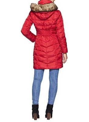 Pre-owned Michael Kors Authentic Church Women's Winter Down Hooded Parka Coat Red Size Xl