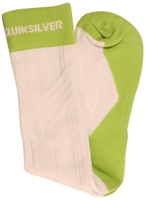 Quiksilver Compression Crew Socks-Neon Green/White-10-13