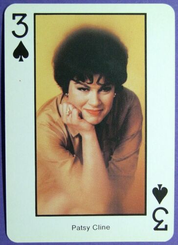 1 x playing card Country Music * Patsy Cline * 3 of Spades