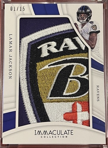 2019 LAMAR JACKSON /15 PANINI IMMACULATE 5 CLR JUMBO LOGO