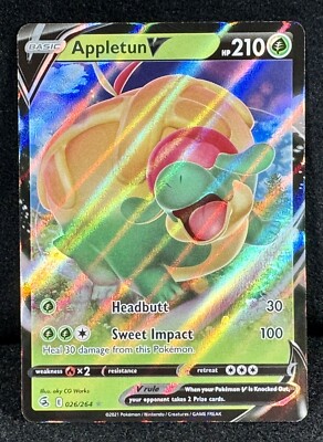  Appletun V Fusion Strike 026/264 Ultra Rare FIERY & BLAZING MASTERPIECE!