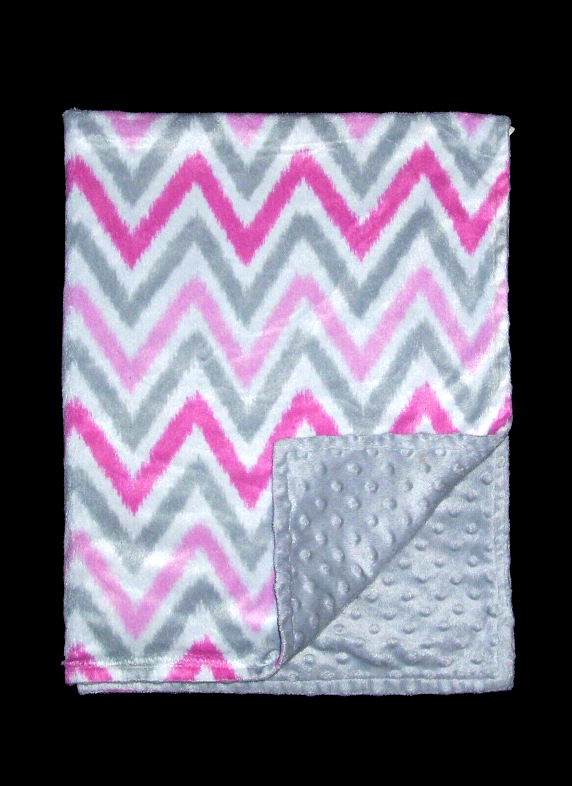 Target Circo Chevron Zig Zag Pink Grey White Minky Bumpy Dot