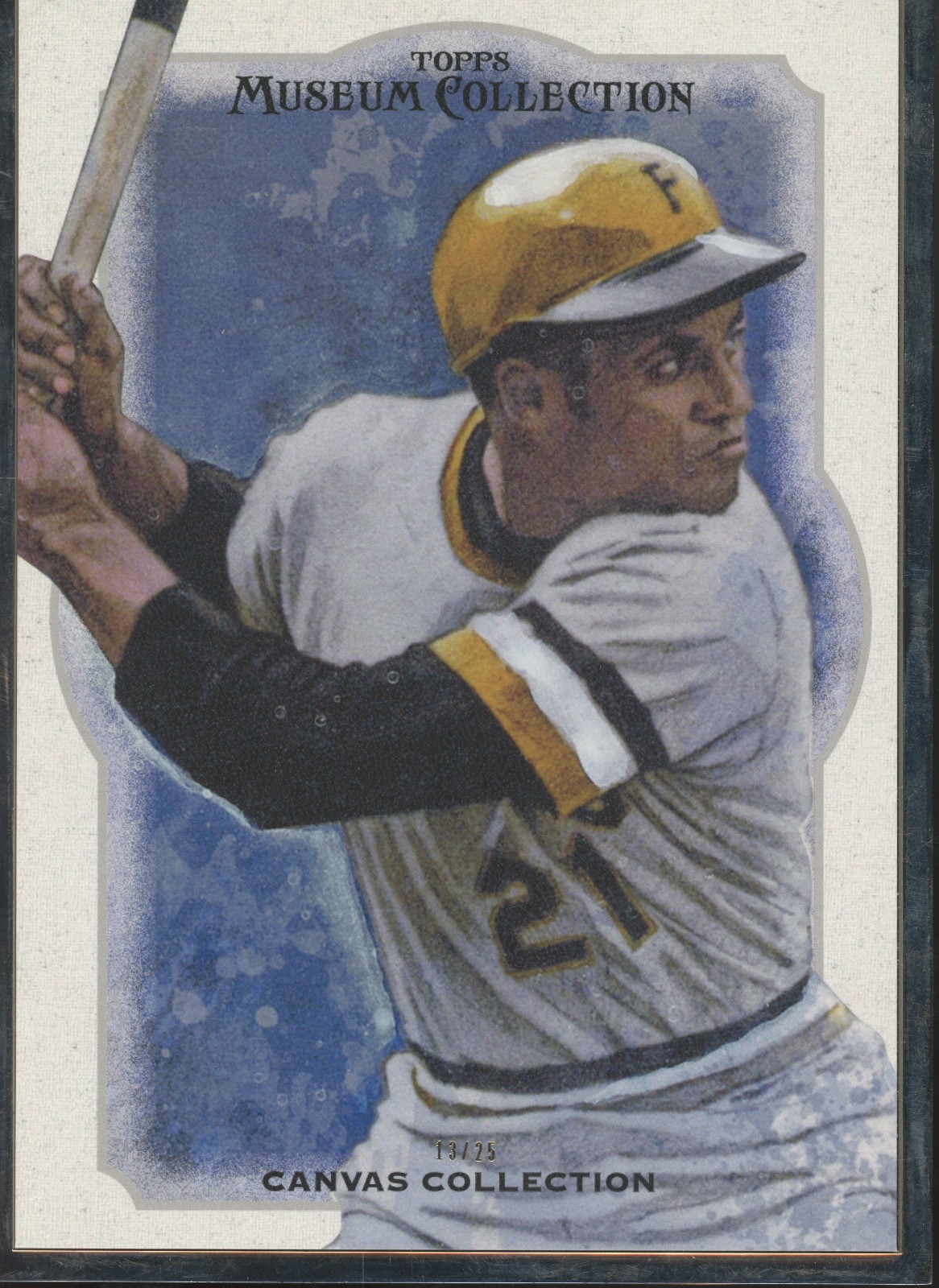 2013 Topps Museum Collection Canvas Silver Frame Art Roberto Clemente /25