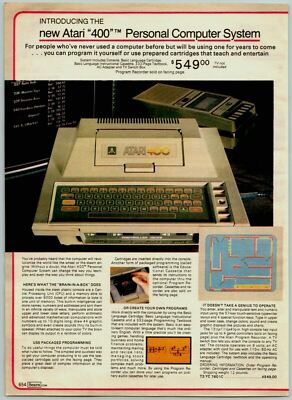 1979 Atari  400 Personal Computer game System Print Ad 