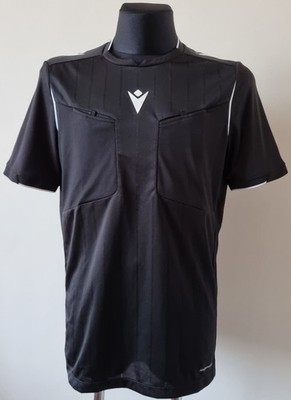 Macron UEFA Referee Shirt Jersey Black Short Sleeve Men's Size XL Football