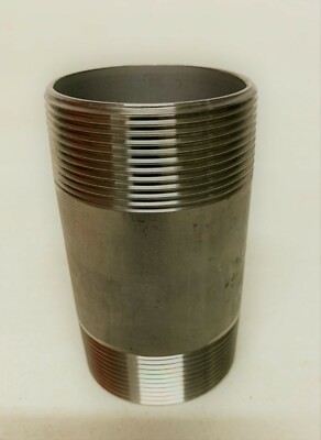 2'' x 4'' Threaded NPT Pipe Nipple Sch 40 304 Stainless Steel 