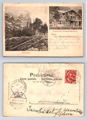 Gruss vom Schwarzwaldgletscher Switzerland Postcard August Hotop 1890s