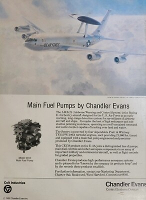 Boeing E-3A E3A Aircraft Magazine Ad Vintage Aviation Original Advertisement Art
