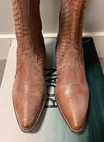 NIB Roan by Bed Stu Tan Woven “Hidden Grove Boot” Size 8.5 $248