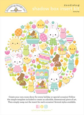 Doodlebug Design Shadow Box Insert Kit-Bunny Hop DB8473