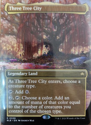 MTG Three Tree City (0339) - Borderless, NM-Mint, English Bloomburrow