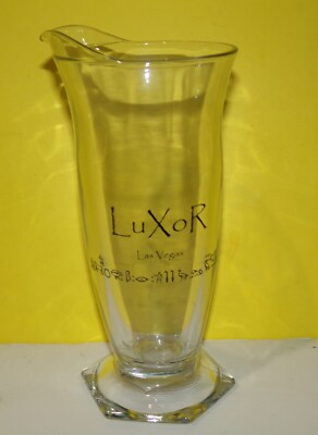 Original Luxor Hotel Casino Las Vegas Souvenir Glass Beaker 8'' Tall -