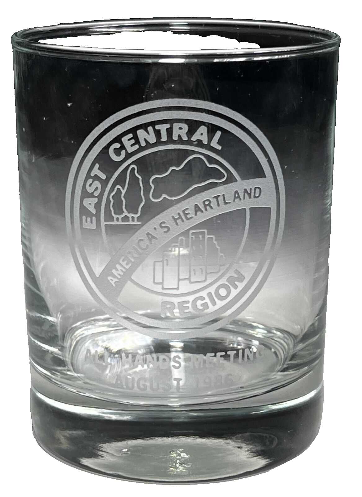 1986 All Hands Meeting East Central Region  Boy Scout Glass Cup (MG176)
